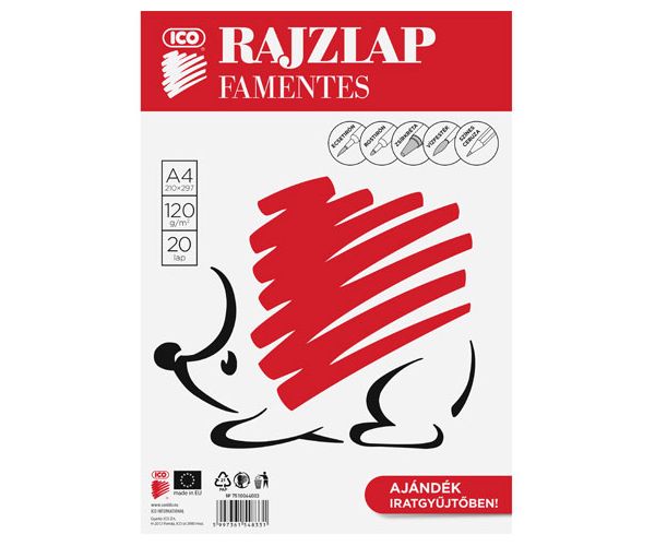Ico: Süni famentes rajzlap A/4-es méretben 20 lap