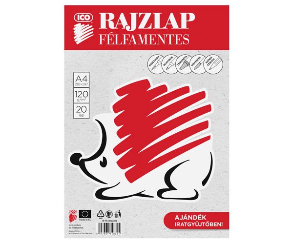Ico: Süni félfamentes rajzlap A/4-es méretben 20 lap