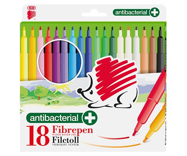 ICO: Rainbow Antibakteriális rostirón 18db-os szett