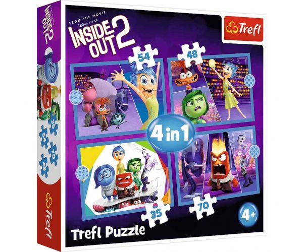 Inside Out 2: Agymanók 4 az 1-ben puzzle - Trefl