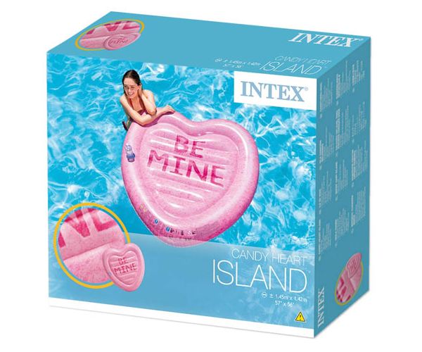 Intex: Cukorka szív sziget felfújható gumimatrac 145x142cm