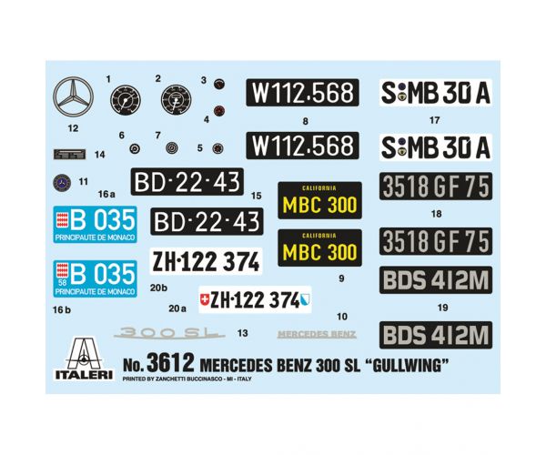 Italeri 1/16 Mercedes-Benz 300SL Gullwing autó makett