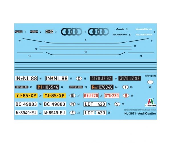 Italeri 1/24 Audi Quattro autó makett
