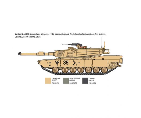 Italeri 1/35 M1A1 Abrams tank makett