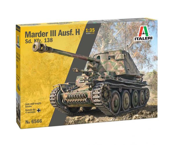 Italeri 1/35 Marder III Ausf. H Sd.Kfz.138 tank makett