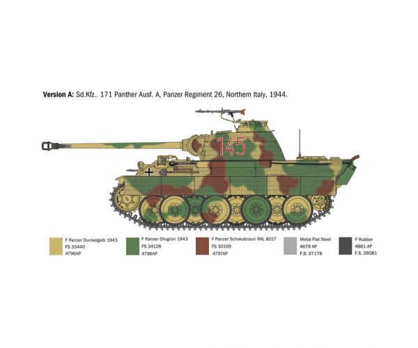 Italeri 1/35 Sd.Kfz. 171 Panther Ausf. A harckocsi makett