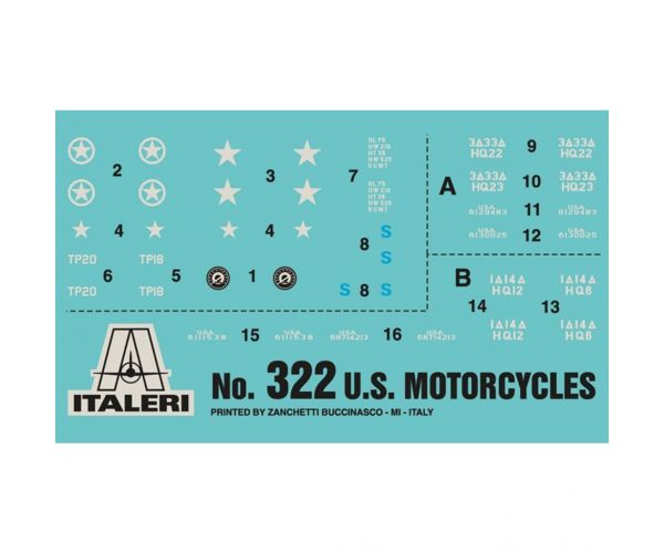 Italeri 1/35 U.S. Motorcycles 2db katonai motorkerékpár makett