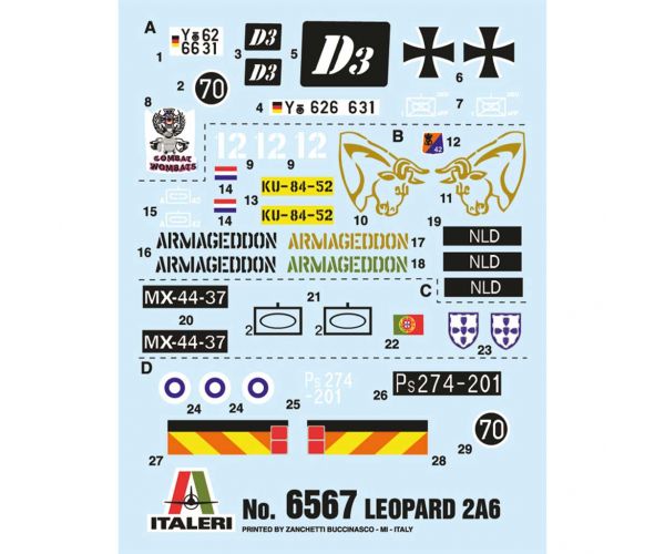 Italeri 1/35 Leopard 2A6 tank makett