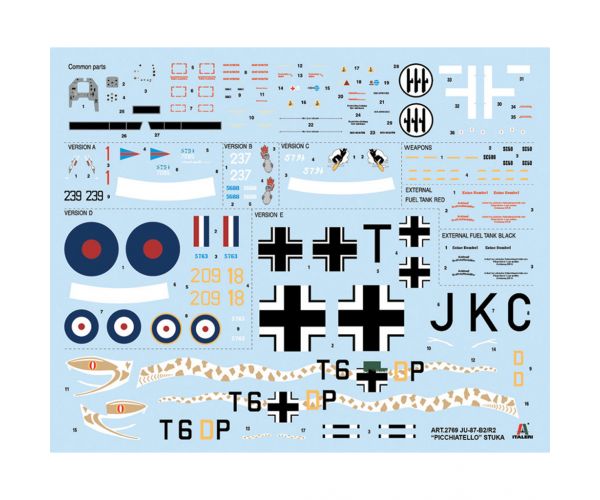 Italeri 1/48 Ju 87 B-2/R-2 Picchiatello repülőgép makett