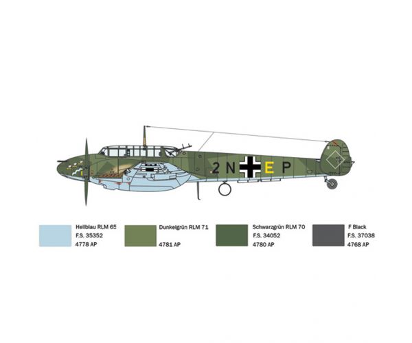 Italeri 1/72 Bf 110 C Zerstörer vadászrepülőgép makett