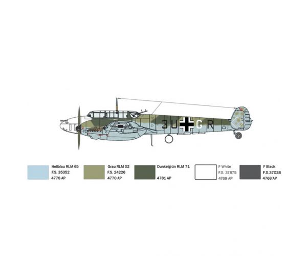 Italeri 1/72 Bf 110 C Zerstörer vadászrepülőgép makett