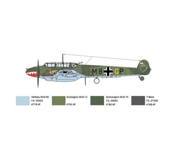 Italeri 1/72 Bf 110 C Zerstörer vadászrepülőgép makett