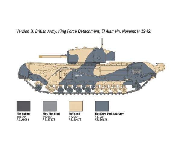 Italeri 1/72 Churchill Mk. III tank makett