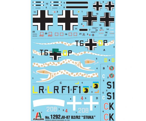 Italeri 1/72 Ju-87 B2/R2 Stuka zuhanóbombázó repülőgép makett