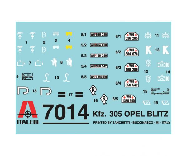 Italeri 1/72 Kfz. 305 Opel Blitz katonai teherautó makett