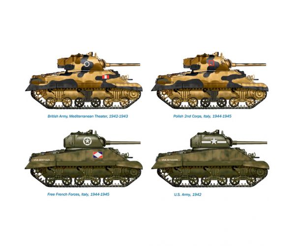 Italeri 1/72 M4A2 Sherman III tank 2db-os makett szett