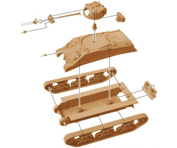 Italeri 1/72 M4A2 Sherman III tank 2db-os makett szett