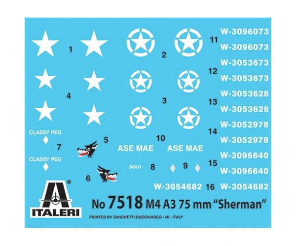 Italeri 1/72 M4A3 75mm Sherman tank 2db-os makett szett