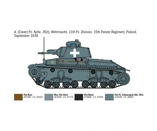 Italeri 1/72 Pz. Kpfw. 35(t) tank makett