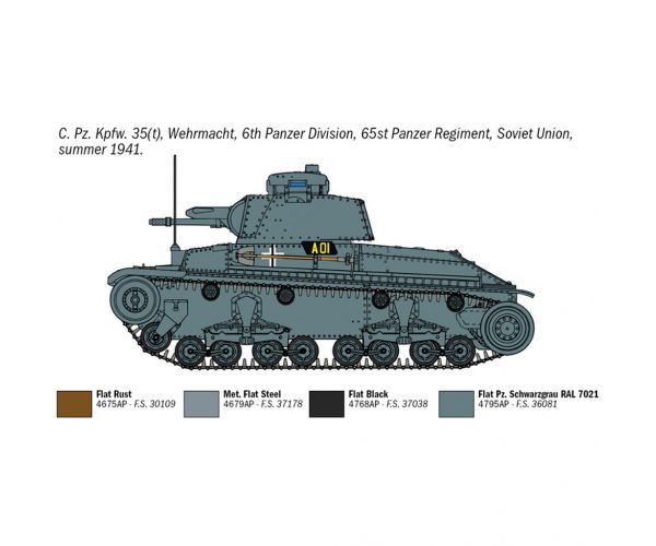 Italeri 1/72 Pz. Kpfw. 35(t) tank makett