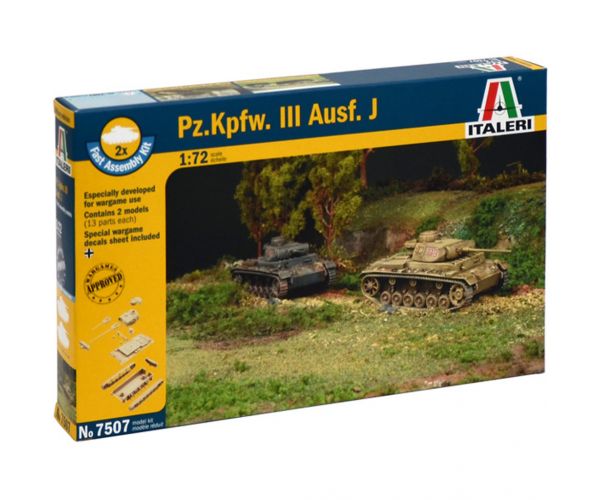Italeri 1/72 Pz.Kpfw. III Ausf. J tank 2db-os makett szett