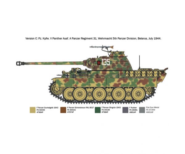 Italeri 1/72 Pz. Kpfw. V Panther Ausf. A Párduc tank makett