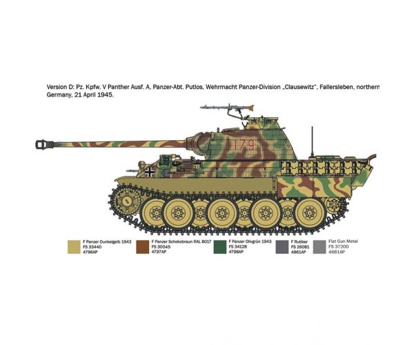 Italeri 1/72 Pz. Kpfw. V Panther Ausf. A Párduc tank makett