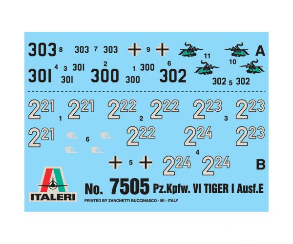 Italeri 1/72 Pz. Kpfw. VI Tiger I Ausf. E Tigris tank 2db-os makett szett