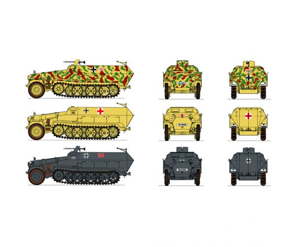Italeri 1/72 Sd. Kfz. 251/1 Ausf. C féllánctalpas páncélozott járművek 2db-os makett szett