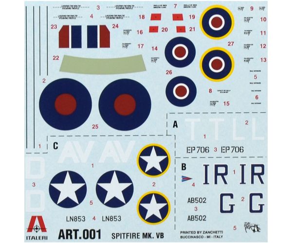 Italeri 1/72 Spitfire Mk. Vb vadászrepülőgép makett