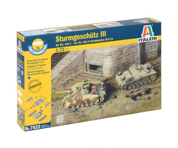 Italeri 1/72 Sturmgeschütz III rohamlöveg 2db-os makett szett