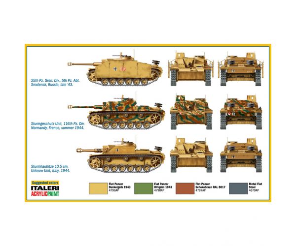 Italeri 1/72 Sturmgeschütz III rohamlöveg 2db-os makett szett