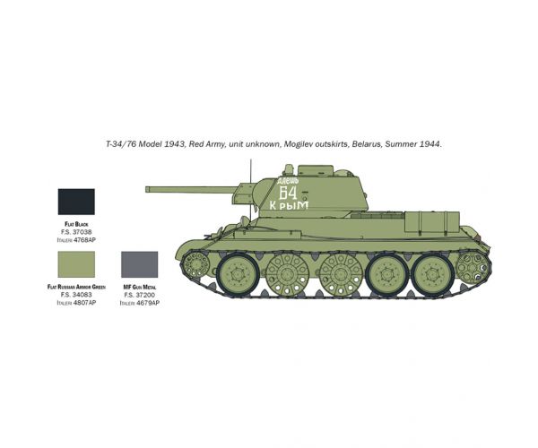 Italeri 1/72 T-34/76 Model 1943 tank makett