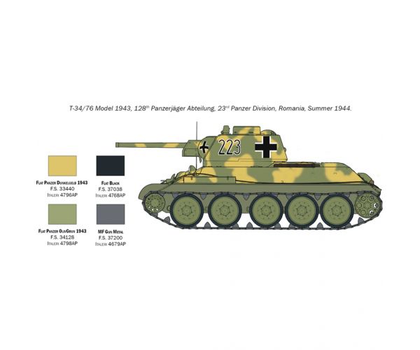 Italeri 1/72 T-34/76 Model 1943 tank makett