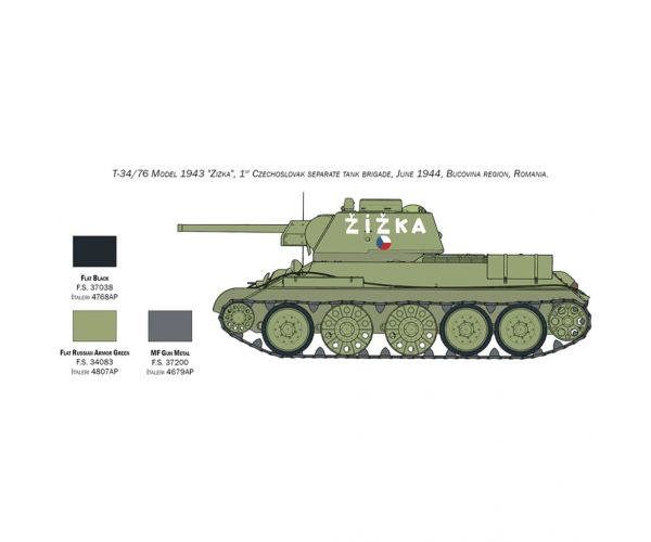 Italeri 1/72 T-34/76 Model 1943 tank makett