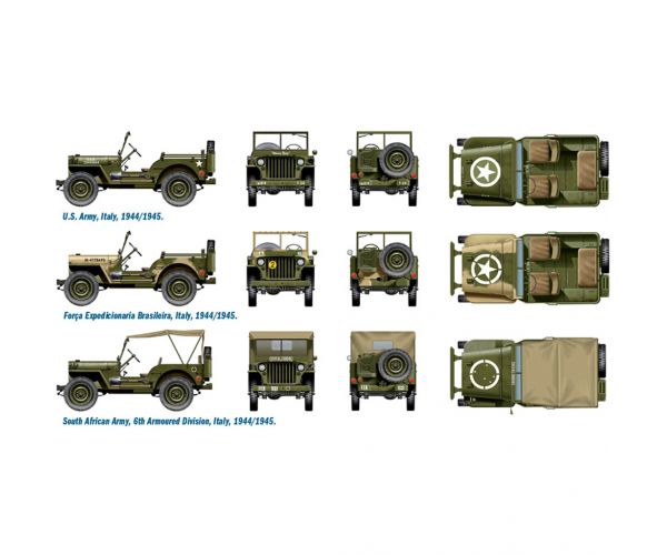 Italeri 1/72 Willys Jeep 1/4 ton 4x4 katonai járművek 2db-os makett szett