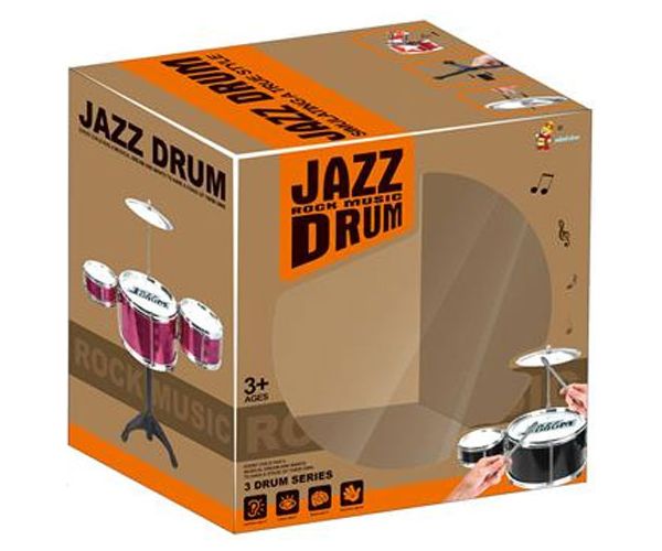 Jazz Drum állványos 4 részes fekete dob játékszett