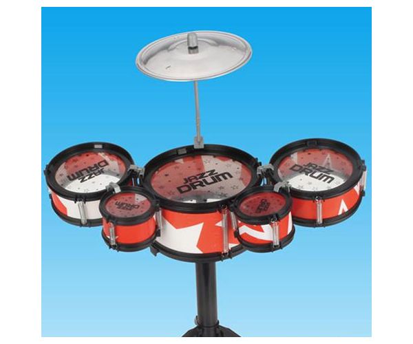 Jazz Drum állványos 6 részes piros játék dobfelszerelés
