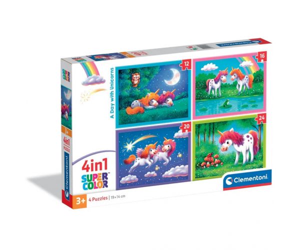 Egy nap az unikornisokkal 4 az 1-ben puzzle - Clementoni