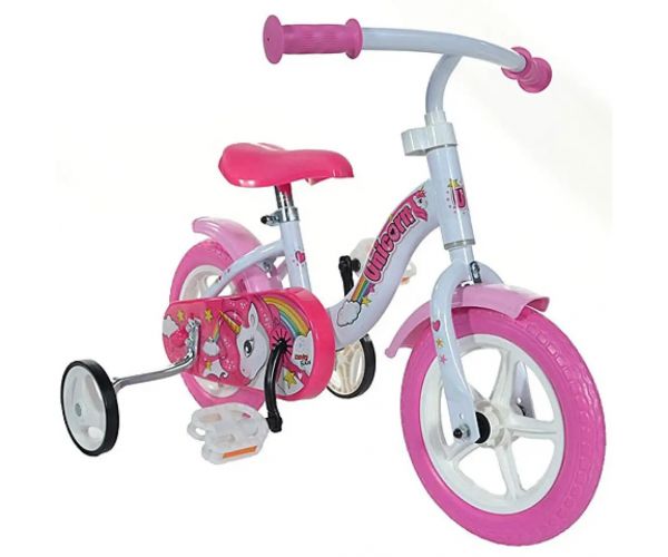 Unikornis rózsaszín-fehér gyerek bicikli 10-es méretben - Dino bikes kerékpár