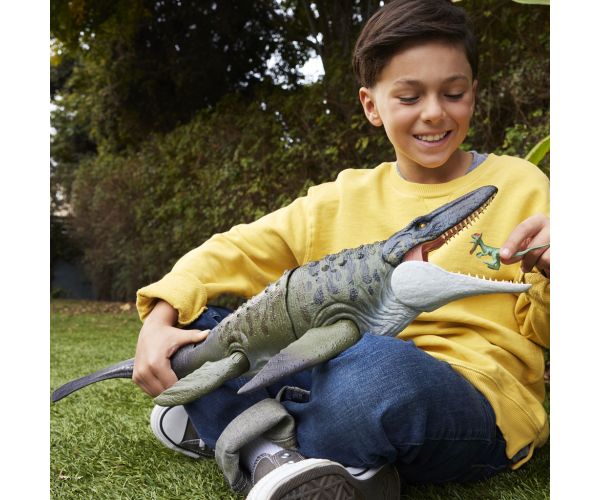 Jurassic World: Újjászületés – Bite 'N Blast Mosasaurus figura - Mattel