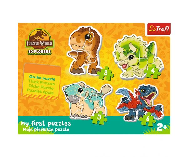 Jurassic World: Aranyos dinoszauruszok - Első Baby puzzle 3-4-5-6db-os  - Trefl