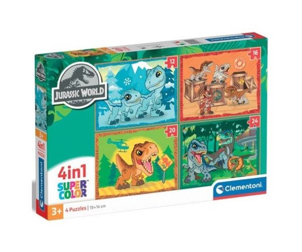 Jurassic World 4 az 1-ben 12-16-20-24db-os puzzle - Clementoni