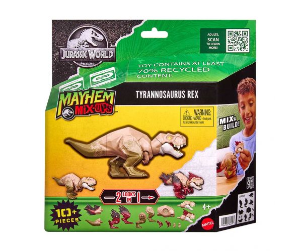 Jurassic World: Mayhem Mix-Ups DIY Mutáns dinó T-Rex - Mattel