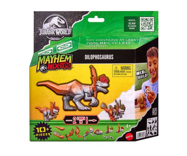 Jurassic World: Mayhem Mix-Ups DIY Mutáns dinó Dilophosaurus - Mattel