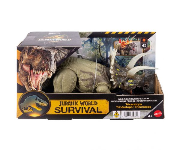 Jurassic World: Triceratops támadó dinó hanggal és fénnyel – Mattel