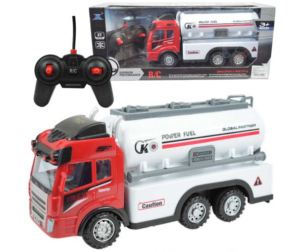 RC Távirányítós üzemanyag szállító tartályos kamion fény effektekkel 1/43-as méretarány 27 MHz 21cm