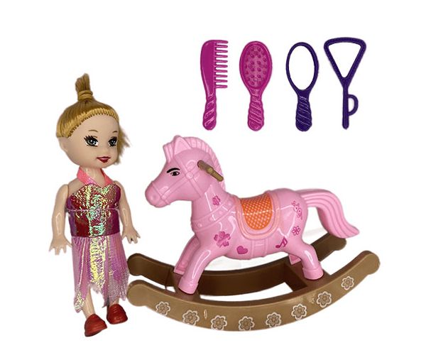 Katie: Grace baba hintalóval és fodrász készlettel 10cm