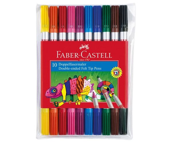 Kétvégű színes kimosható filctoll 10db-os szett - Faber-Castell