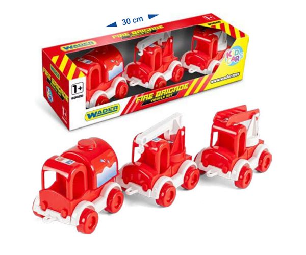 Kid Cars tűzoltósági járművek 3db-os szett - Wader